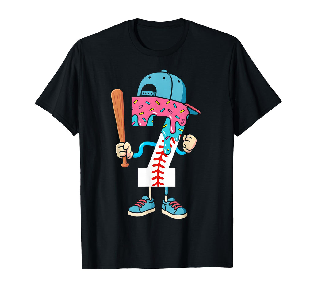 Baseball 7 Year Old Ice Cream Drip 7Th T-Shirt - Unique Graphic Men Women - T-Shirt, Sweatshirt, Hoodie