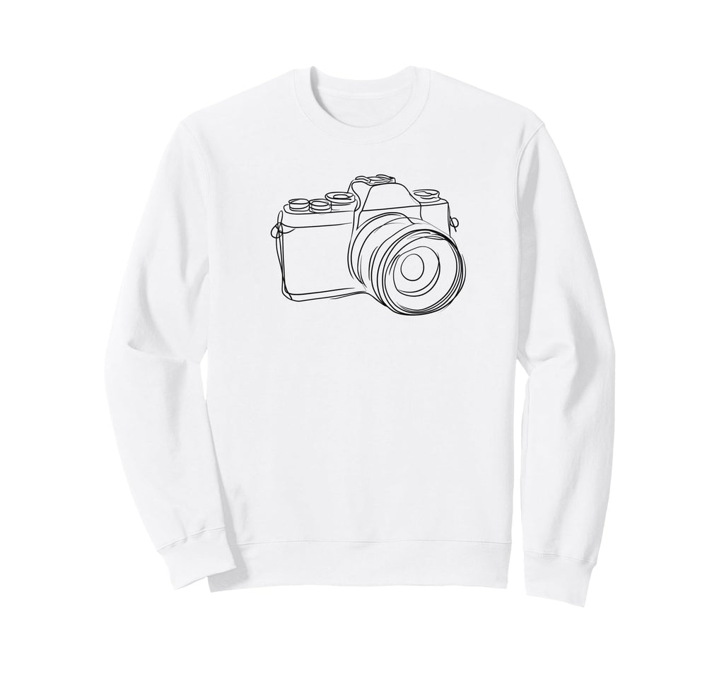 Line Drawn Camera Sweatshirt - Trendy Graphic Unisex - T-Shirt, Sweatshirt, Hoodie