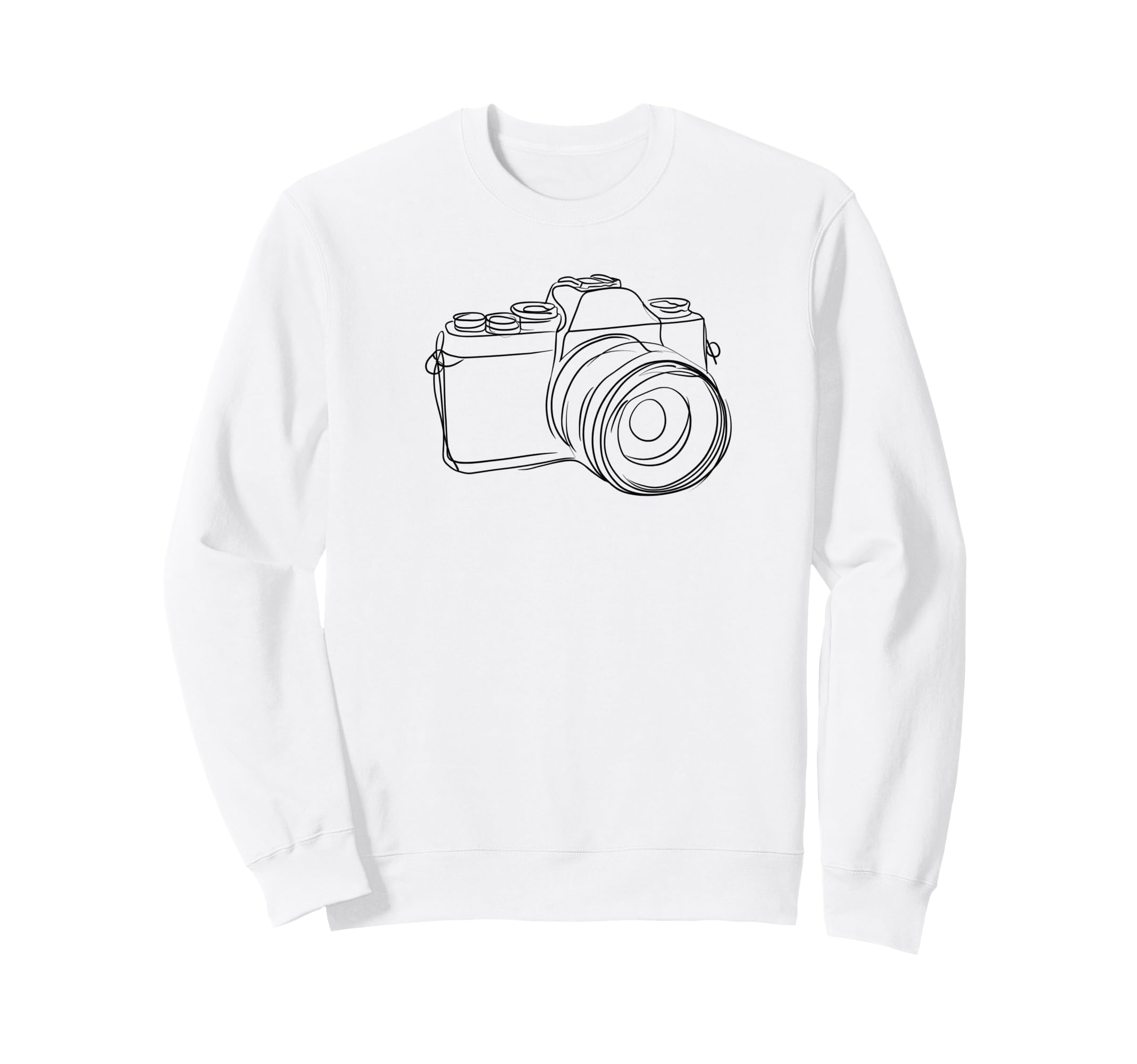 Line Drawn Camera Sweatshirt - Trendy Graphic Unisex - T-Shirt, Sweatshirt, Hoodie