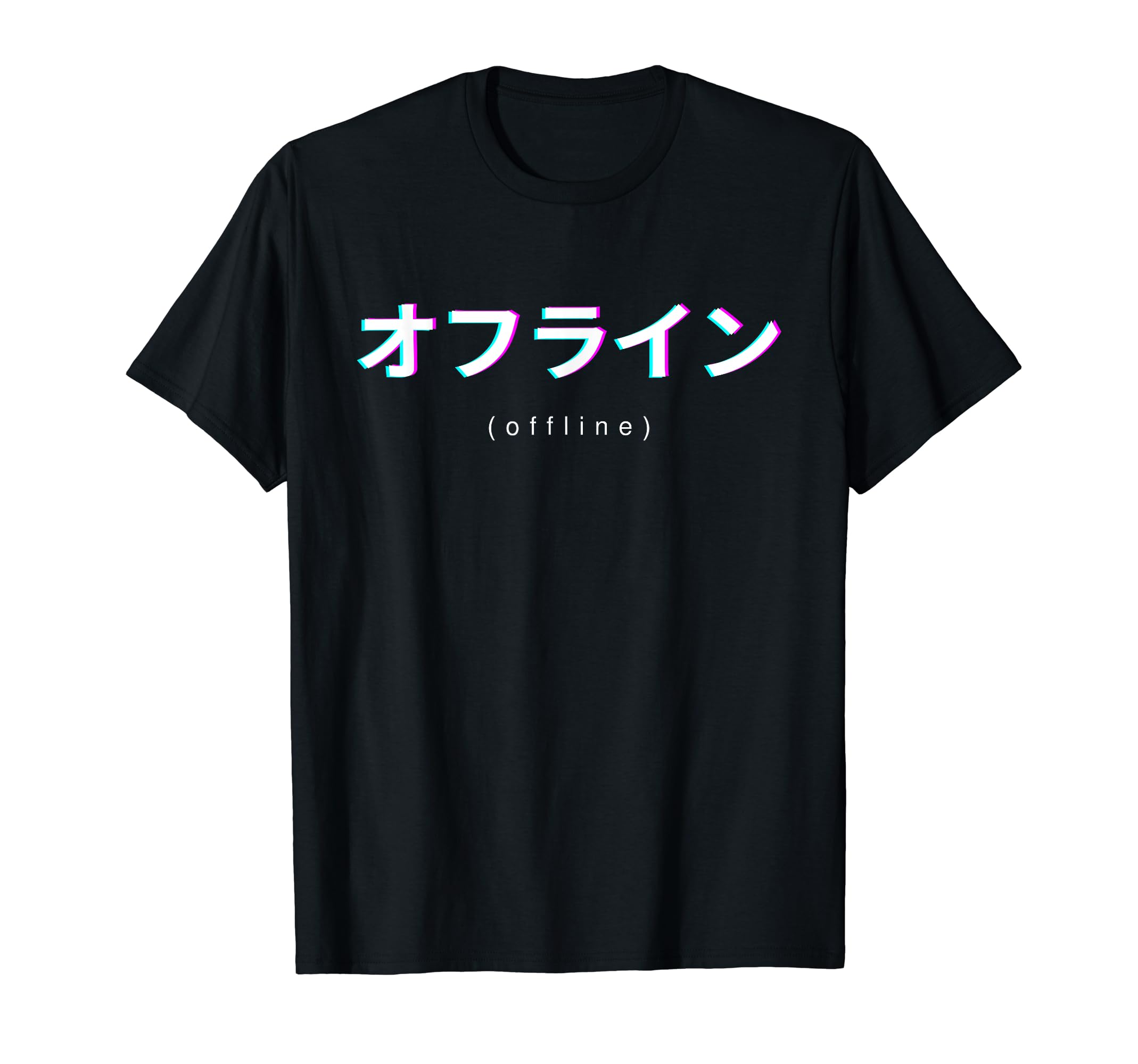 Offline Japanese Text Vaporwave T-Shirt - Unique Graphic for Adults - T-Shirt, Sweatshirt, Hoodie