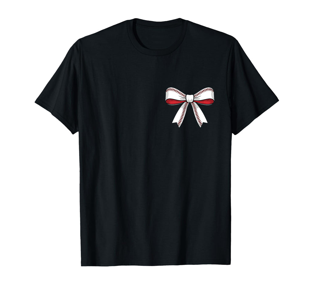 Baseball Bow Baseball Mom Mama T-Shirt - Custom Art Print Men Women - T-Shirt, Sweatshirt, Hoodie