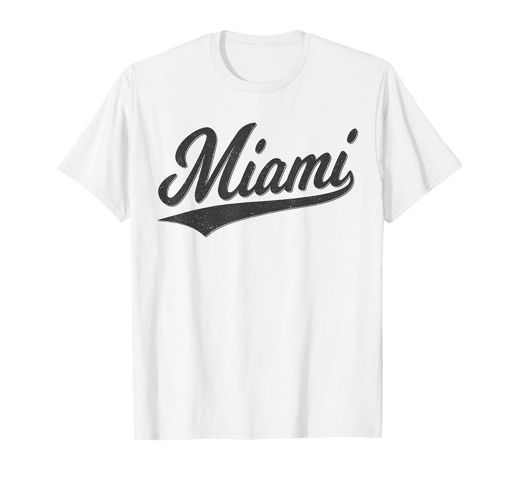 Miami Florida Varsity Script Sports T-Shirt - Trendy Graphic for Adults - T-Shirt, Sweatshirt, Hoodie