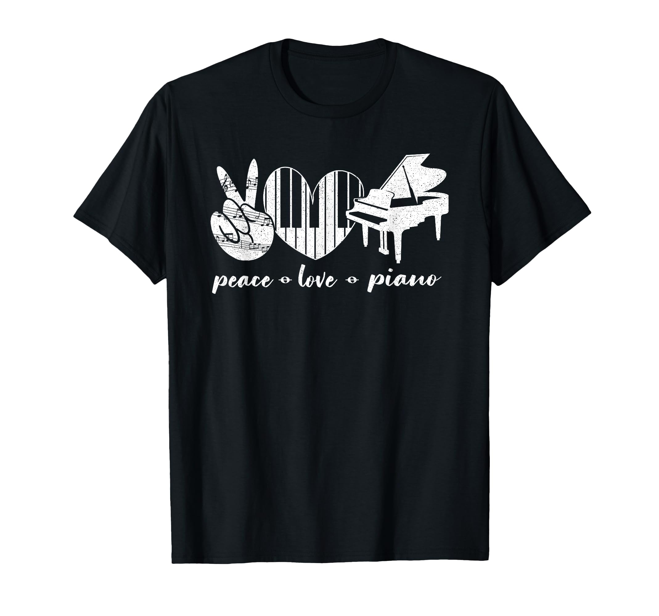 Piano Teacher Pianist Heart Keyboard T-Shirt - Streetwear Style for Adults - T-Shirt, Sweatshirt, Hoodie