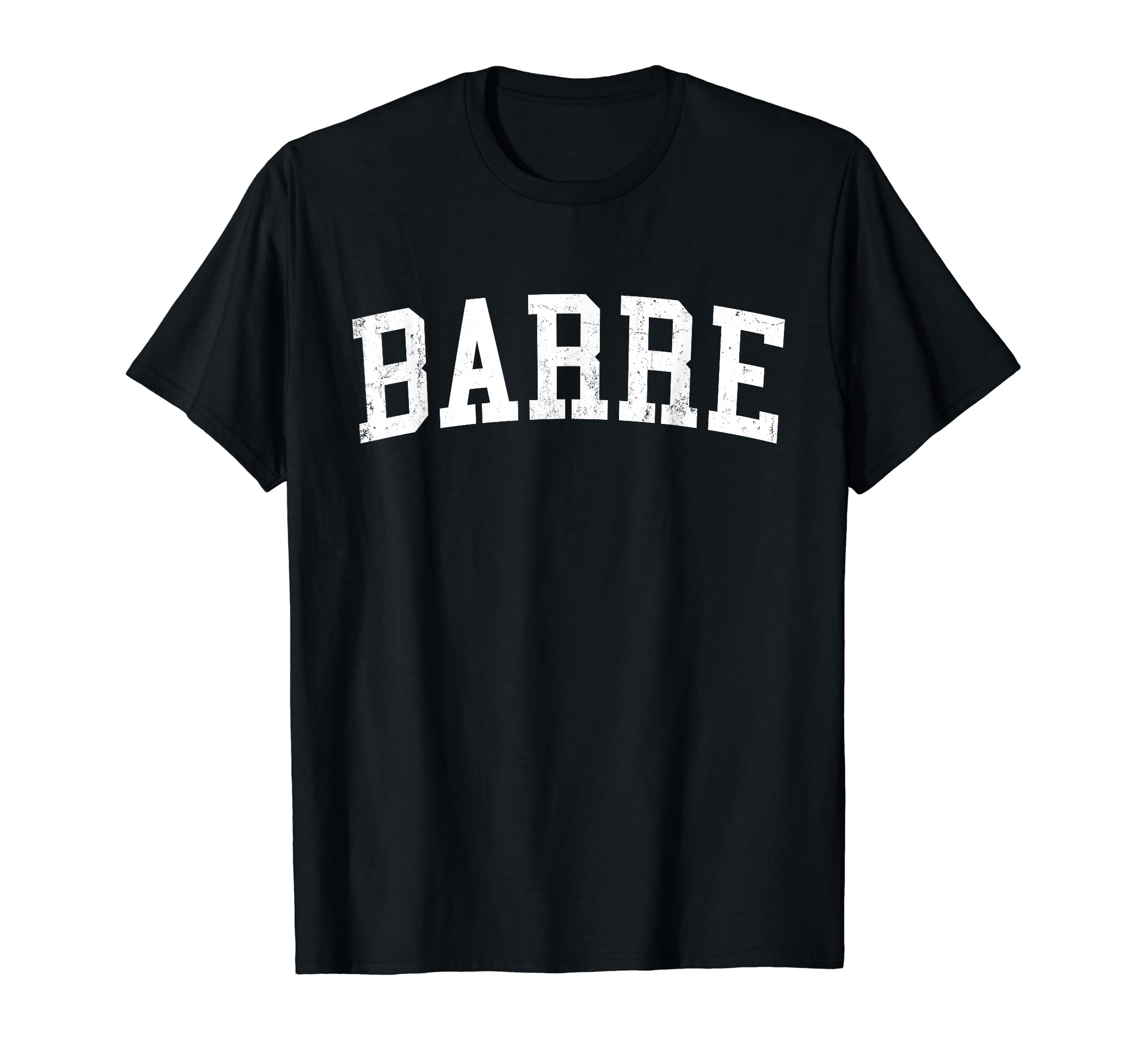Barre Vt Distressed White Varsity T-Shirt - Graphic Print for Adults - T-Shirt, Sweatshirt, Hoodie