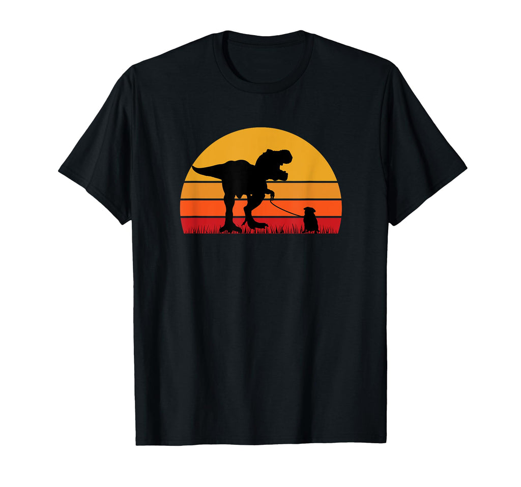 T Rex Walking Pug Dog Mom Dog Dad T-Shirt - Novelty Apparel Men Women - T-Shirt, Sweatshirt, Hoodie