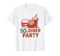 50S Diner Party Burger Fries Milkshake T-Shirt - Trendy Graphic Unisex - T-Shirt, Sweatshirt, Hoodie