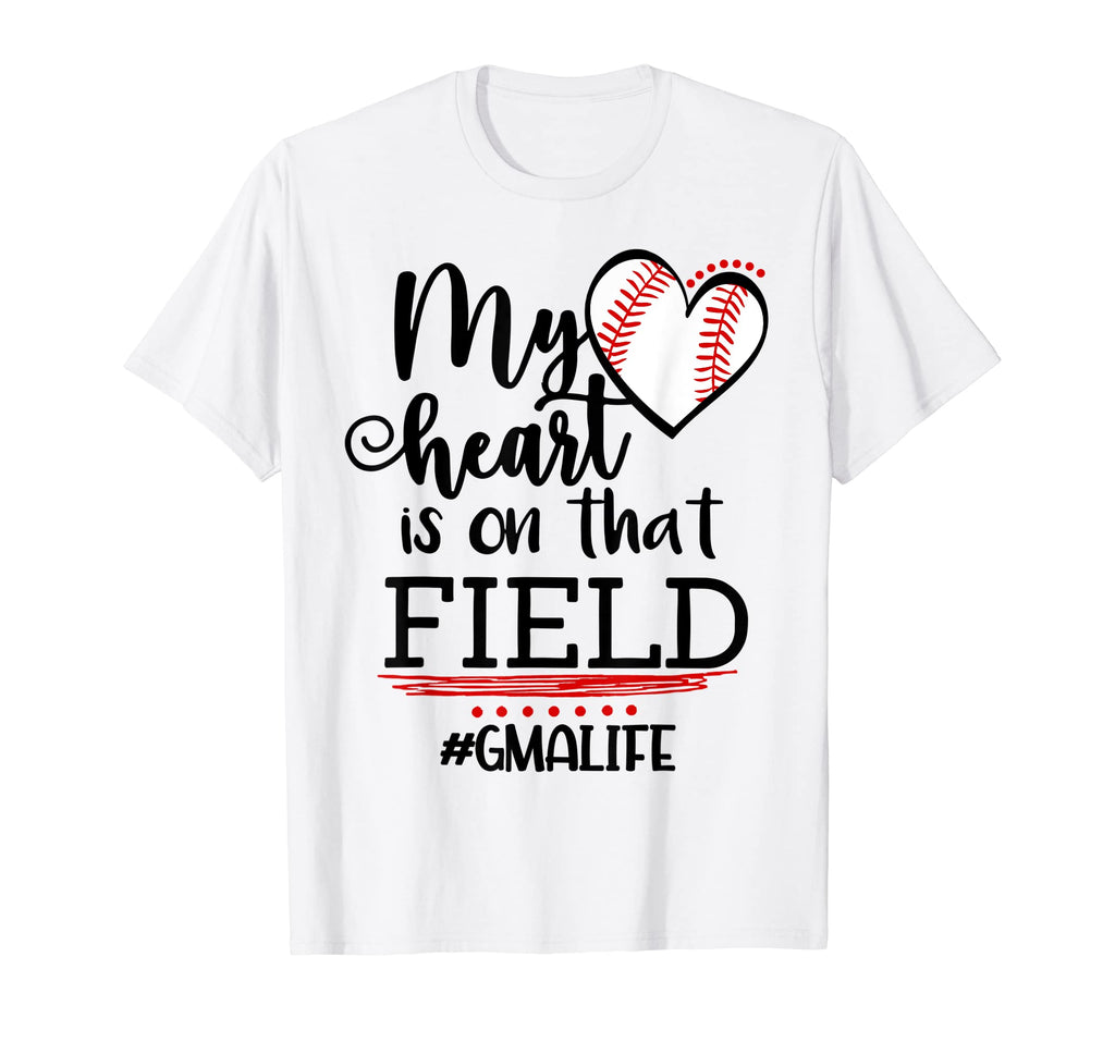 My Heart Is That Field Ballpark Mama T-Shirt - Minimalist Print for Adults - T-Shirt, Sweatshirt, Hoodie