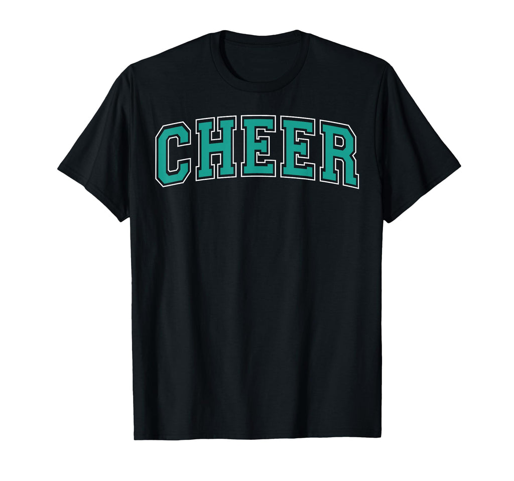 Cheer Varsity Teal And White T-Shirt - Unique Graphic for Adults - T-Shirt, Sweatshirt, Hoodie