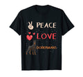 Doberman Dog Owner Peace Love T-Shirt - Aesthetic Graphic Men Women - T-Shirt, Sweatshirt, Hoodie