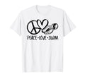 Funny Peace Love Swim And Swimmer T-Shirt - Unique Graphic Unisex - T-Shirt, Sweatshirt, Hoodie