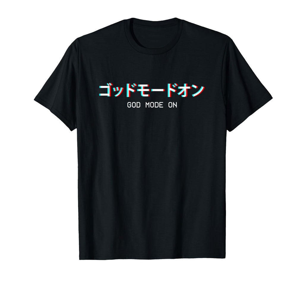 God Mode Japanese Vaporwave Aesthetic T-Shirt - Unique Graphic Men Women - T-Shirt, Sweatshirt, Hoodie