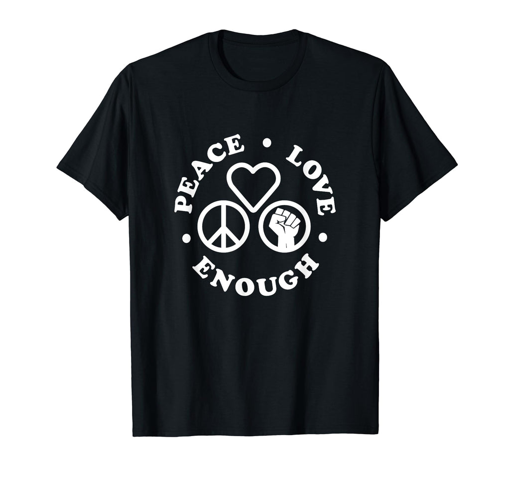 Peace Love Enough Circle Icons Dark T-Shirt - Graphic Print for Adults - T-Shirt, Sweatshirt, Hoodie