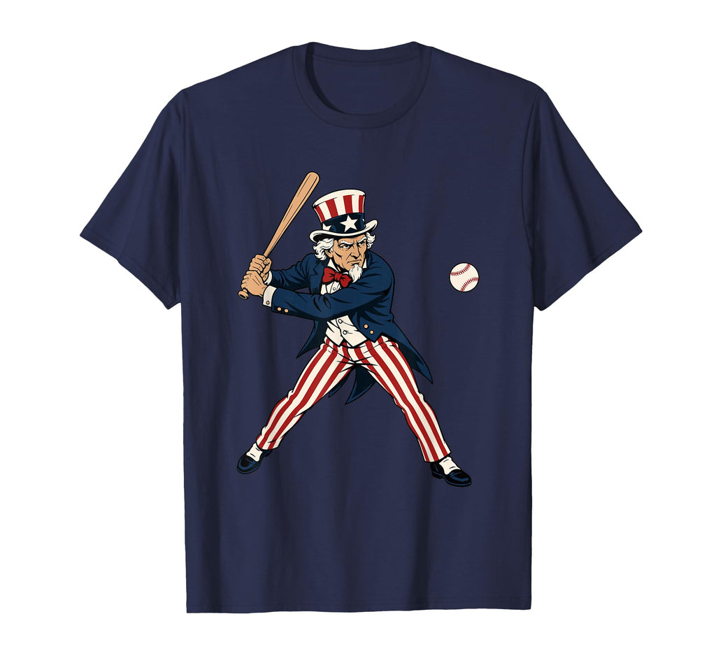 Funny Baseball 4Th July Uncle Sam Usa T-Shirt - Custom Art Print Unisex - T-Shirt, Sweatshirt, Hoodie