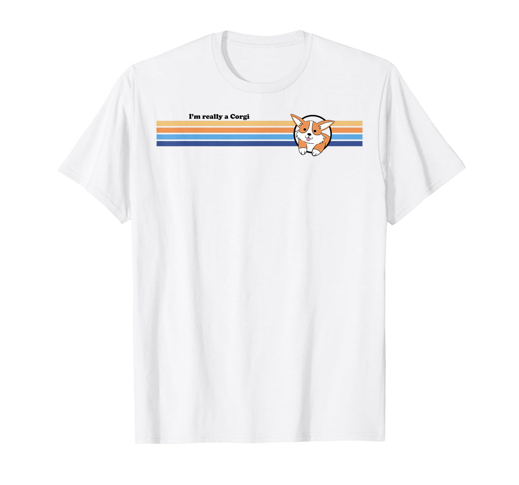 Trendy Corgi Stripes T-Shirt - Unique Graphic Men Women - T-Shirt, Sweatshirt, Hoodie