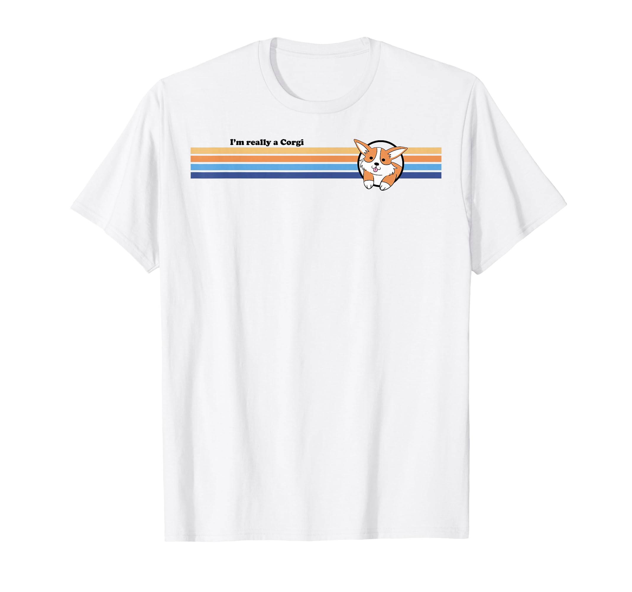 Trendy Corgi Stripes T-Shirt - Unique Graphic Men Women - T-Shirt, Sweatshirt, Hoodie