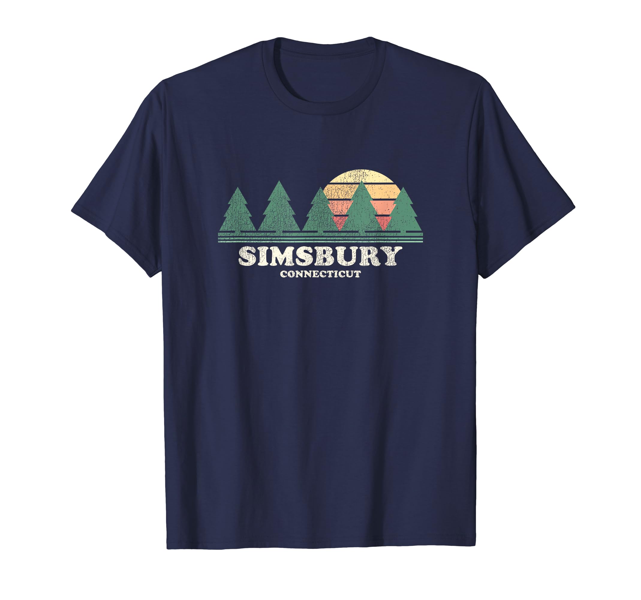 Simsbury Ct Throwback 70S T-Shirt - Unique Graphic for Adults - T-Shirt, Sweatshirt, Hoodie