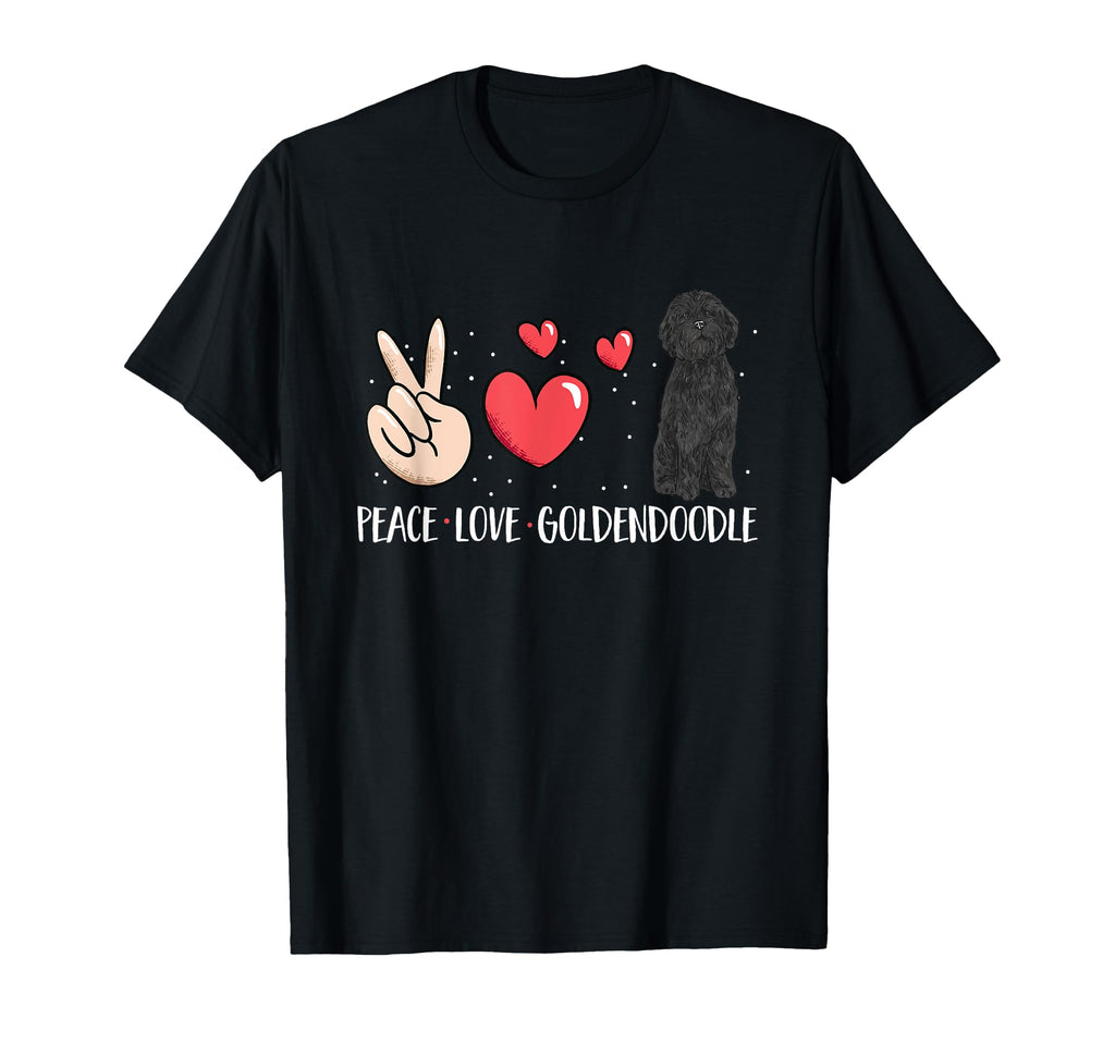 Black Goldendoodle Dood Doodle Peace T-Shirt - Minimalist Print for Adults - T-Shirt, Sweatshirt, Hoodie