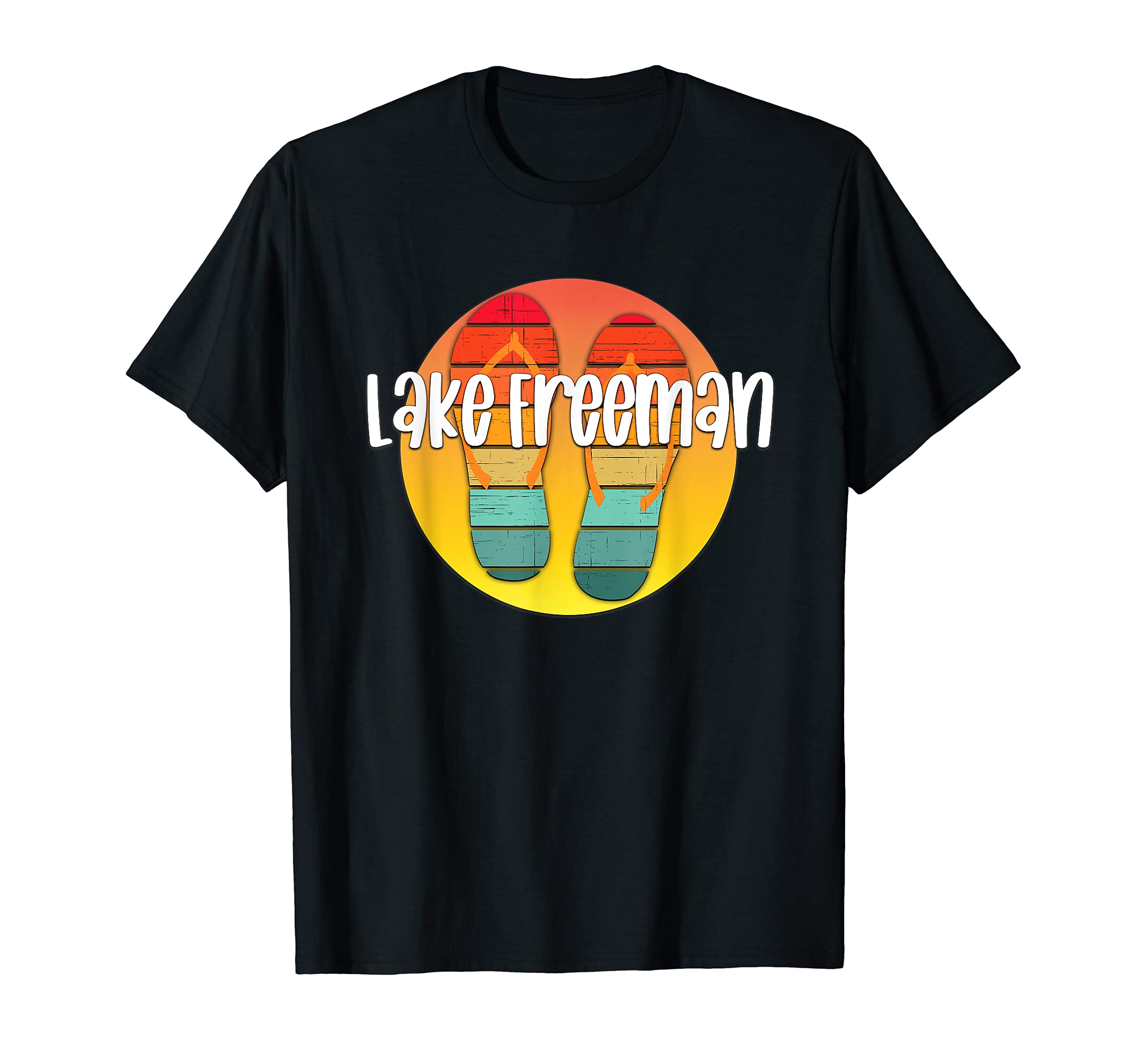 Lake Freeman Indiana Flipflop Sunset T-Shirt - Aesthetic Graphic Unisex - T-Shirt, Sweatshirt, Hoodie