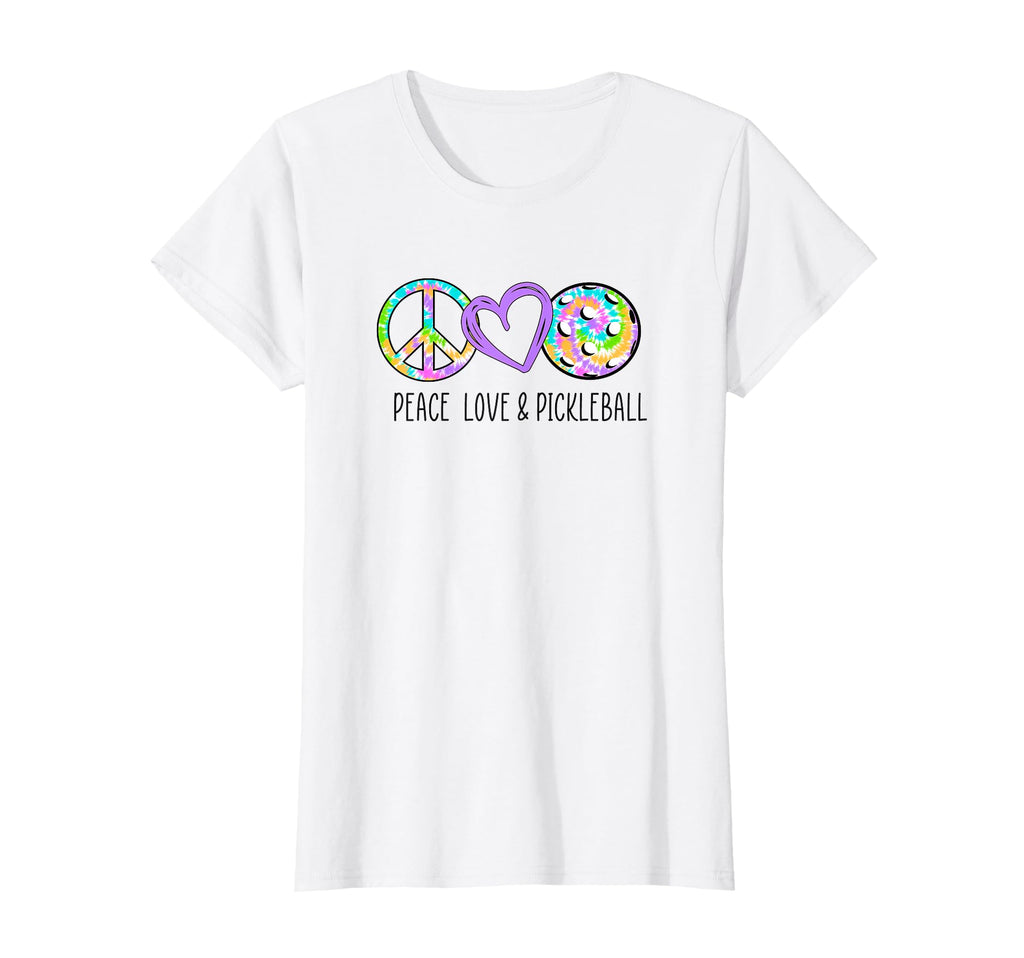 Pickleball Purple Tie Dye Peace Love T-Shirt - Streetwear Style for Adults - T-Shirt, Sweatshirt, Hoodie