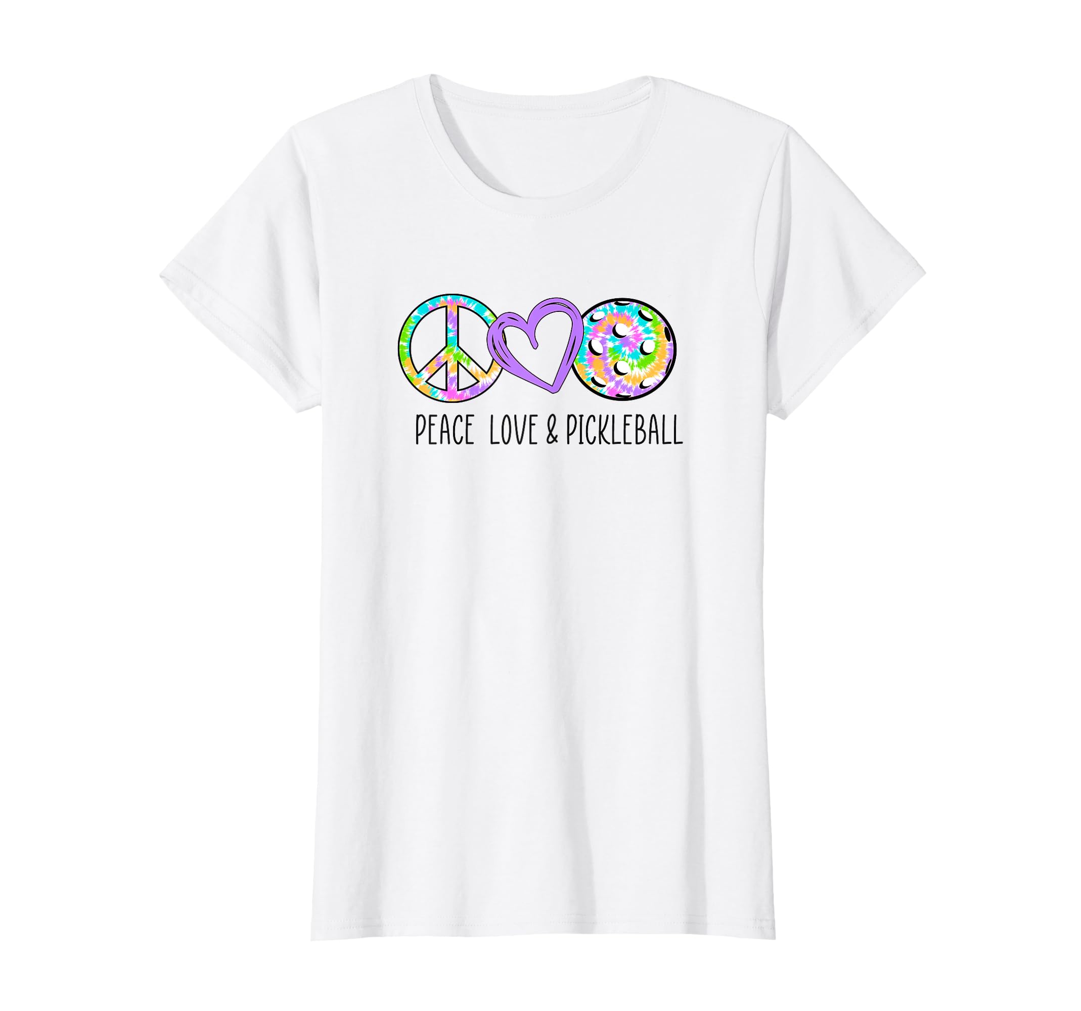 Pickleball Purple Tie Dye Peace Love T-Shirt - Streetwear Style for Adults - T-Shirt, Sweatshirt, Hoodie