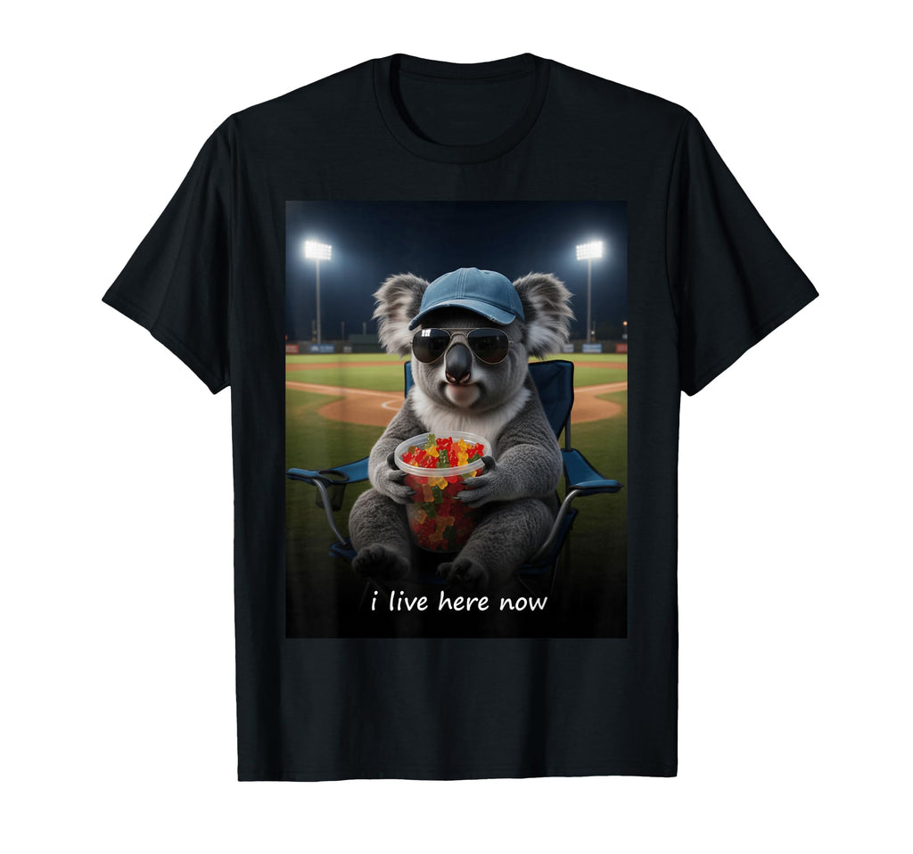 Koala Baseball Mom I Live Here Now T-Shirt - Unique Graphic Men Women - T-Shirt, Sweatshirt, Hoodie