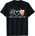 Peace, Love And Boba Tea Kawaii - Adult & Kids T-Shirts, Sweatshirts & Hoodies apparel design preview 1
