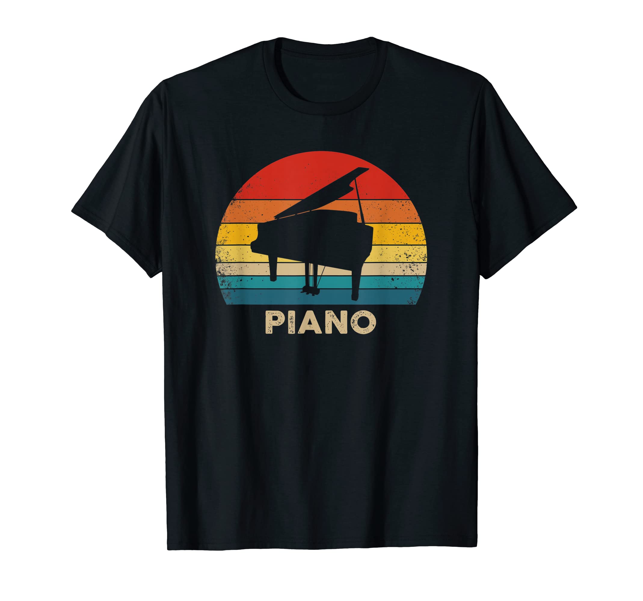 Piano Silhouette Sunset T-Shirt - Custom Art Print Unisex - T-Shirt, Sweatshirt, Hoodie