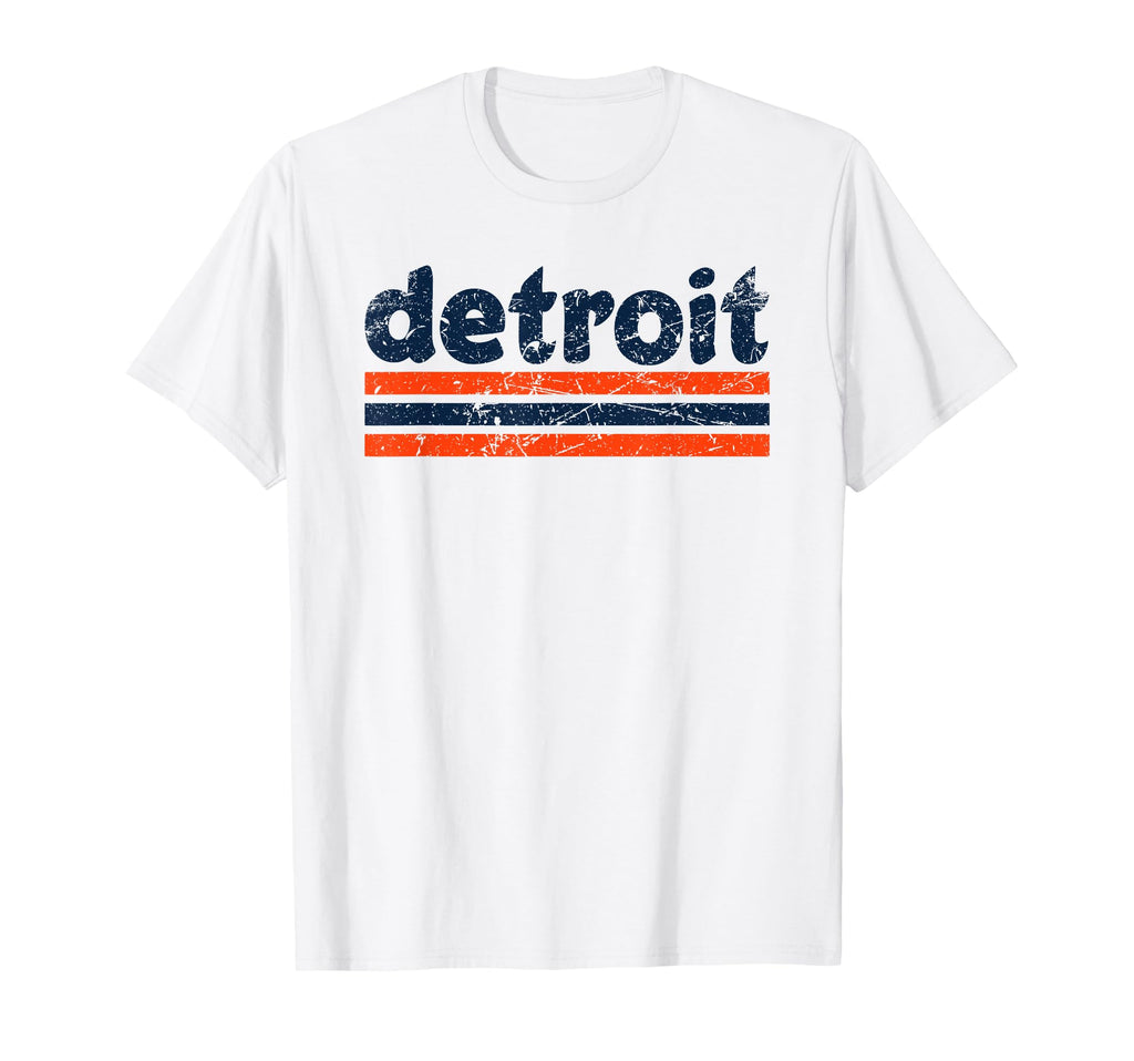 Detroit Michigan Three Stripe T-Shirt - Streetwear Style Men Women - T-Shirt, Sweatshirt, Hoodie