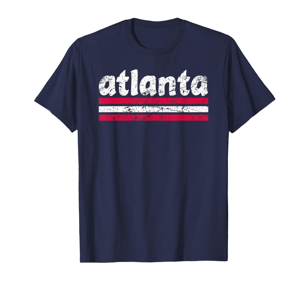 Atlanta Georgia Three Stripe T-Shirt - Casual Everyday Wear for Adults - T-Shirt, Sweatshirt, Hoodie