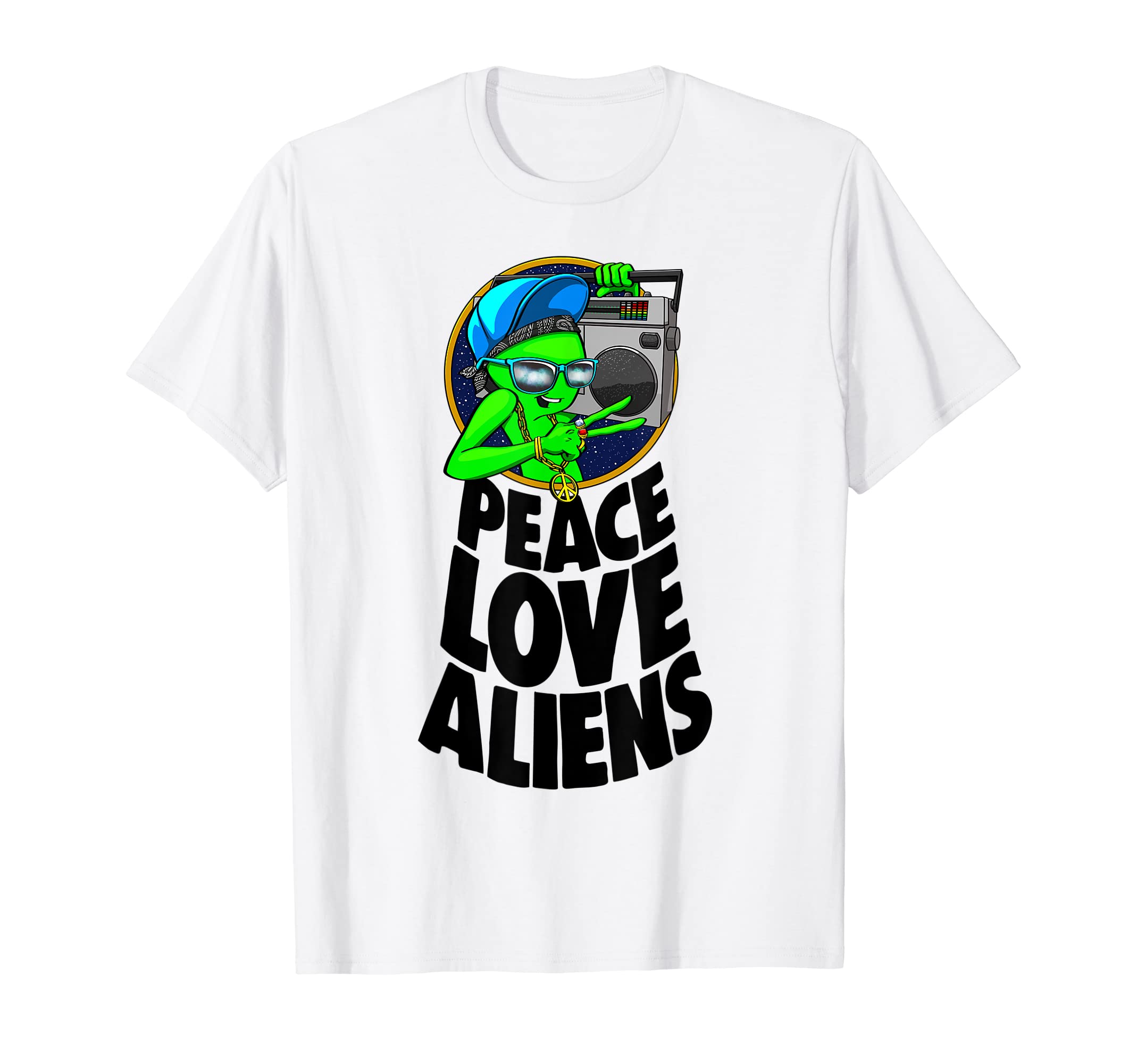 Peace Love Alien Tape Funny Alien T-Shirt - Casual Everyday Wear Unisex - T-Shirt, Sweatshirt, Hoodie