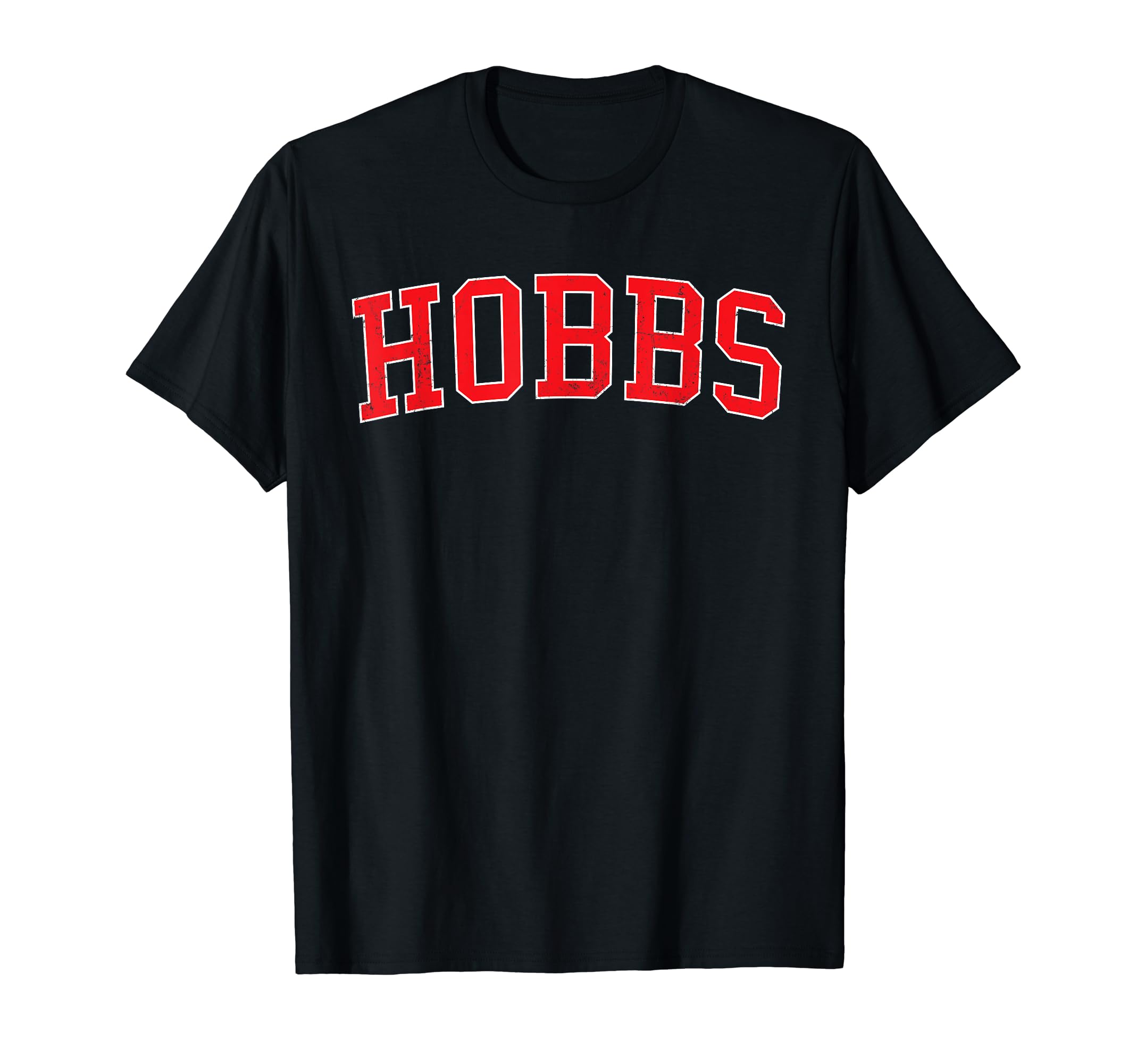 Hobbs Nm Distressed Red Varsity T-Shirt - Unique Graphic for Adults - T-Shirt, Sweatshirt, Hoodie