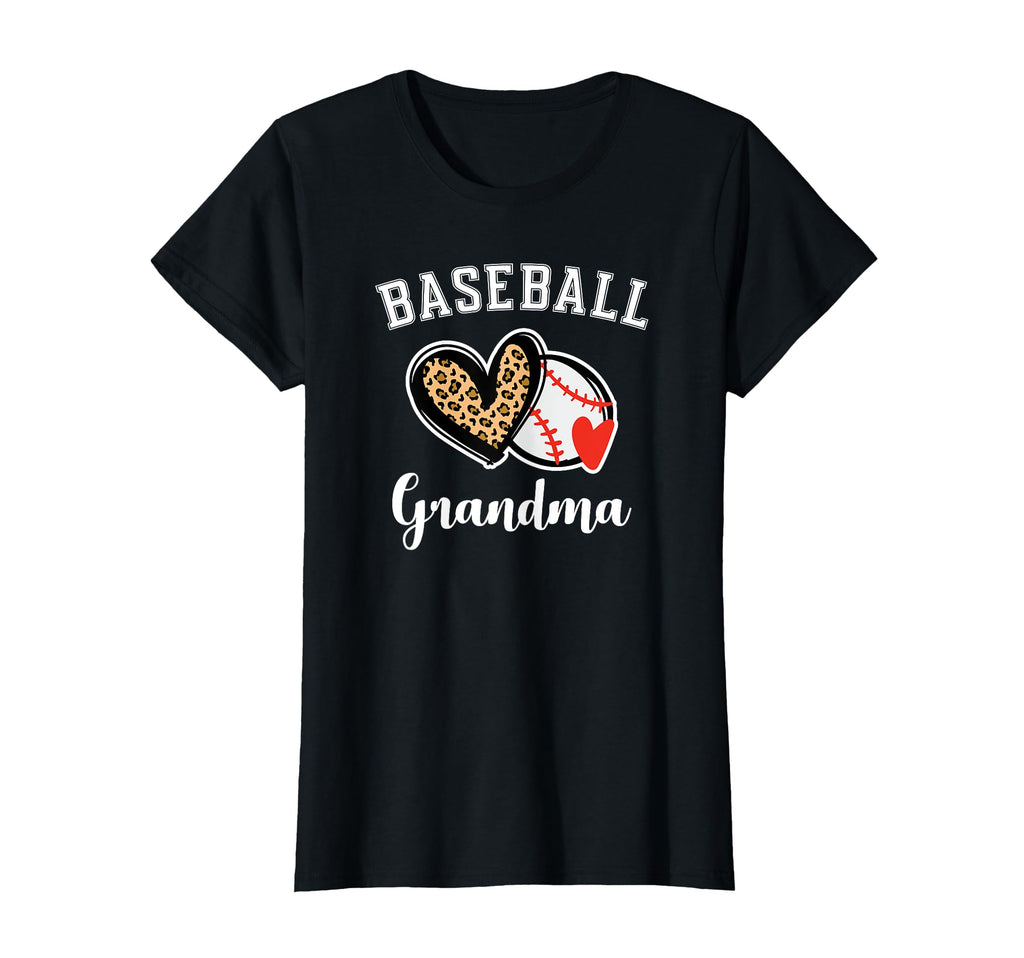 Baseball Grandma Leopard Heart T-Shirt - Aesthetic Graphic Unisex - T-Shirt, Sweatshirt, Hoodie