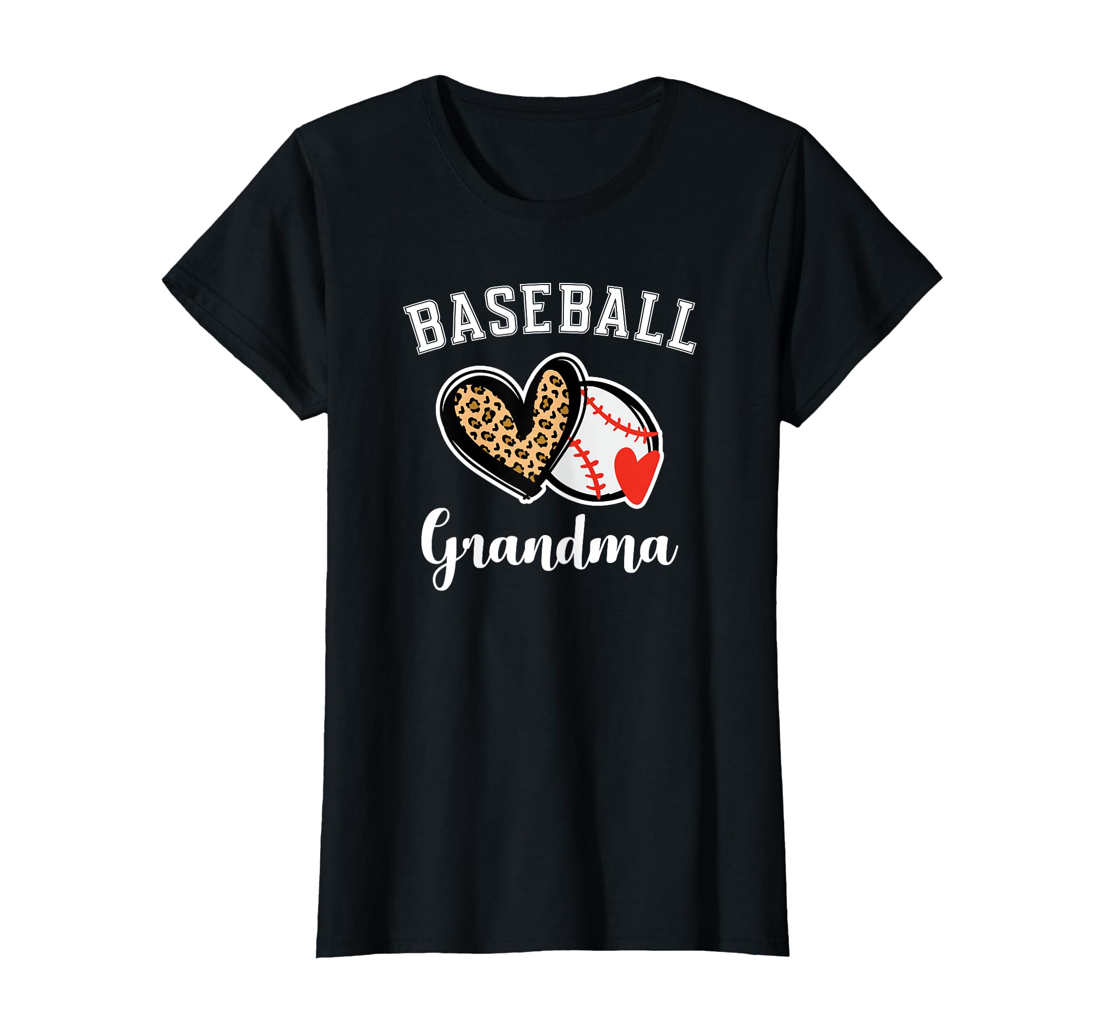 Baseball Grandma Leopard Heart T-Shirt - Aesthetic Graphic Unisex - T-Shirt, Sweatshirt, Hoodie
