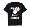 Ball Mom Heart Funny Baseball Soccer T-Shirt - Aesthetic Graphic Men Women - T-Shirt, Sweatshirt, Hoodie