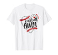 Baseball Heart Aunt Auntie Trendy T-Shirt - Graphic Print Men Women - T-Shirt, Sweatshirt, Hoodie