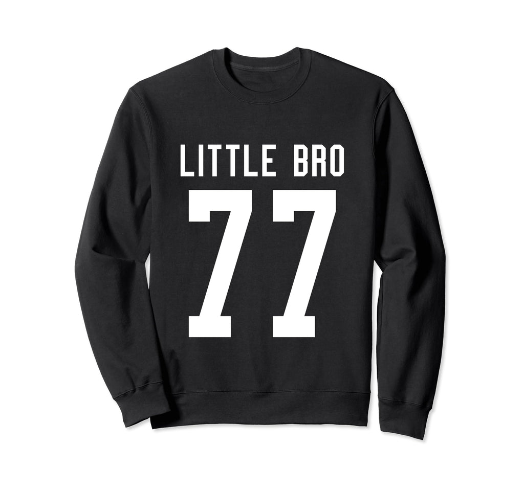 Number 77 Little Bro Biggest Fan Sweatshirt - Minimalist Print Unisex - T-Shirt, Sweatshirt, Hoodie