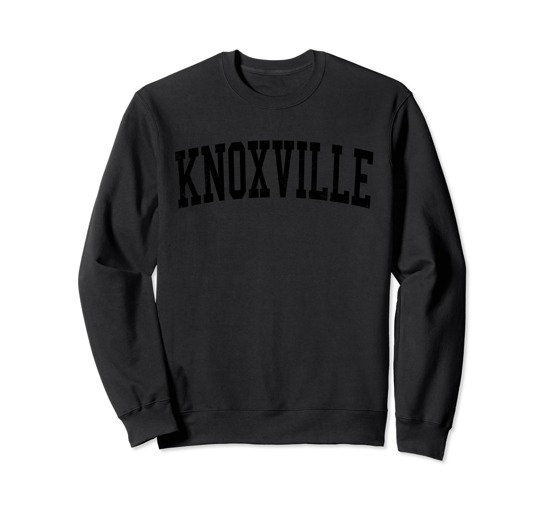 Knoxville Tn Distressed Black Varsity Sweatshirt - Unique Graphic Men Women - T-Shirt, Sweatshirt, Hoodie