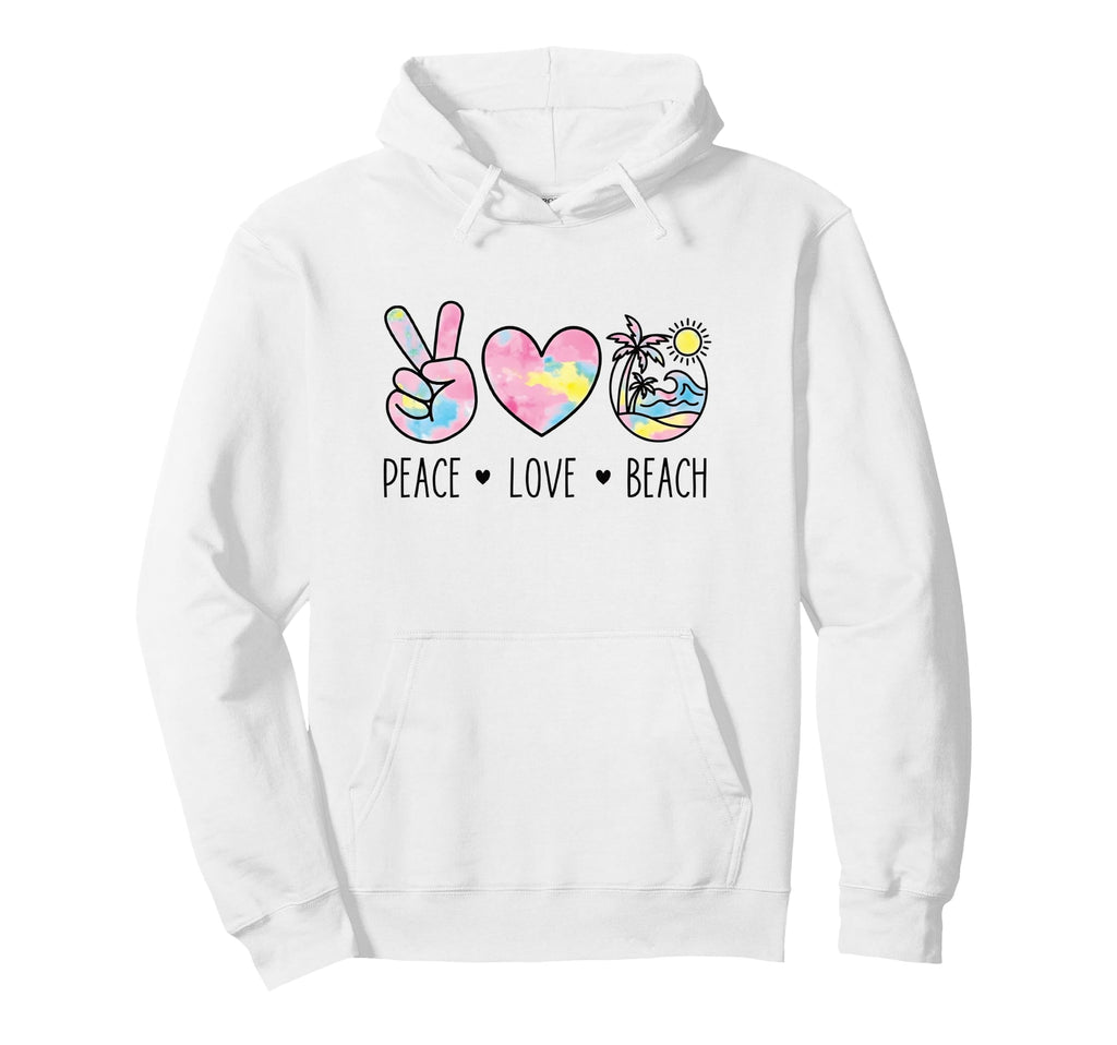 Peace Love Beach Pastel Tie Dye Hoodie - Streetwear Style for Adults - T-Shirt, Sweatshirt, Hoodie