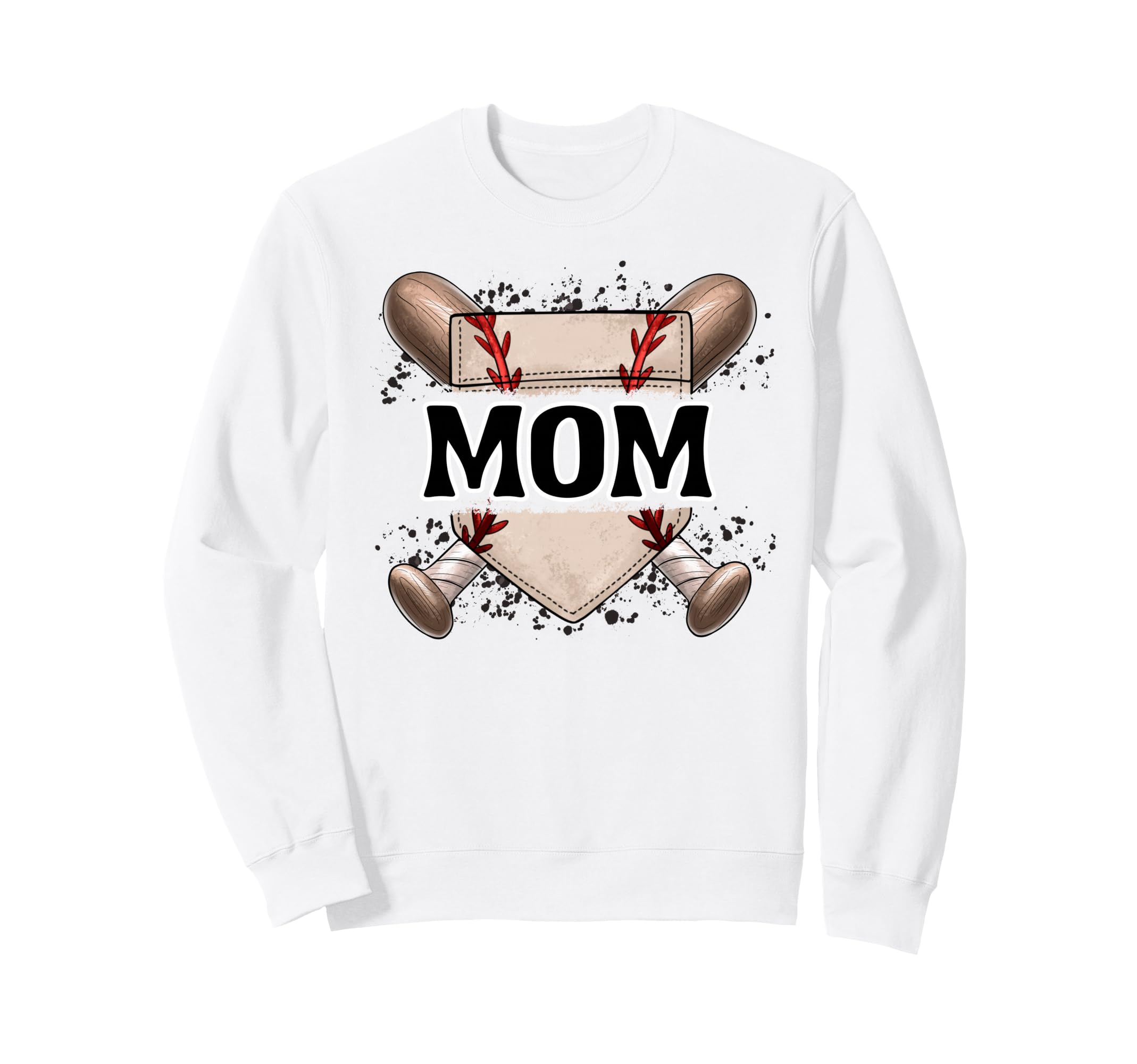 Baseball Mom Home Plate Game Day Mama Sweatshirt - Unique Graphic Unisex - T-Shirt, Sweatshirt, Hoodie