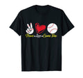 Baseball Lover Peace Love And Game T-Shirt - Aesthetic Graphic for Adults - T-Shirt, Sweatshirt, Hoodie