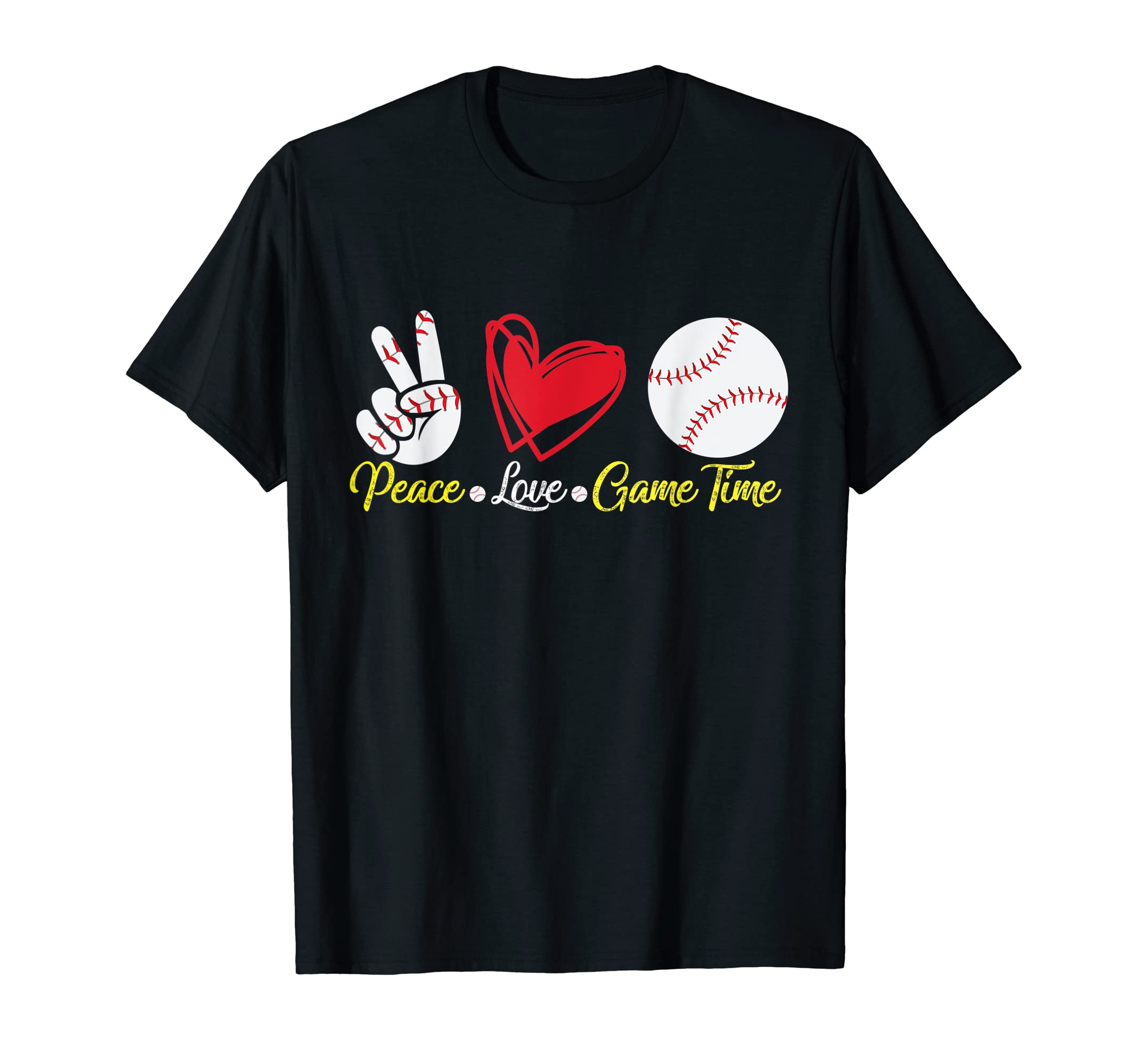 Baseball Lover Peace Love And Game T-Shirt - Aesthetic Graphic for Adults - T-Shirt, Sweatshirt, Hoodie
