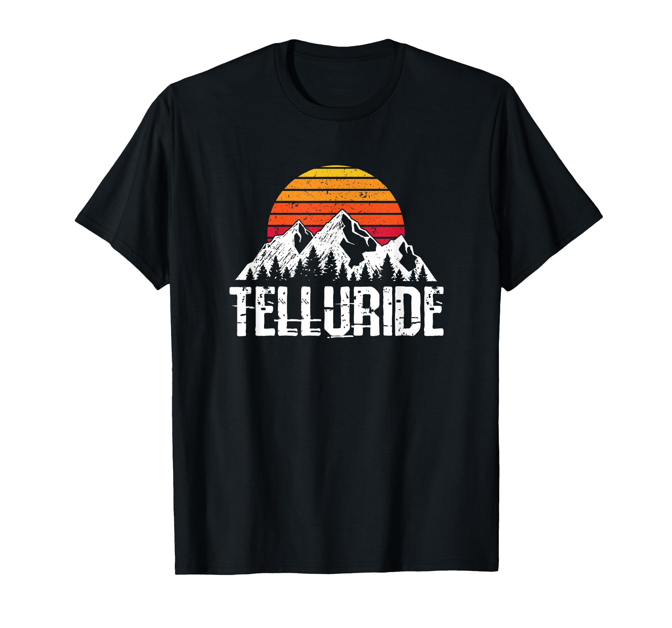 Telluride Mountain Sun Distressed T-Shirt - Graphic Print Unisex - T-Shirt, Sweatshirt, Hoodie
