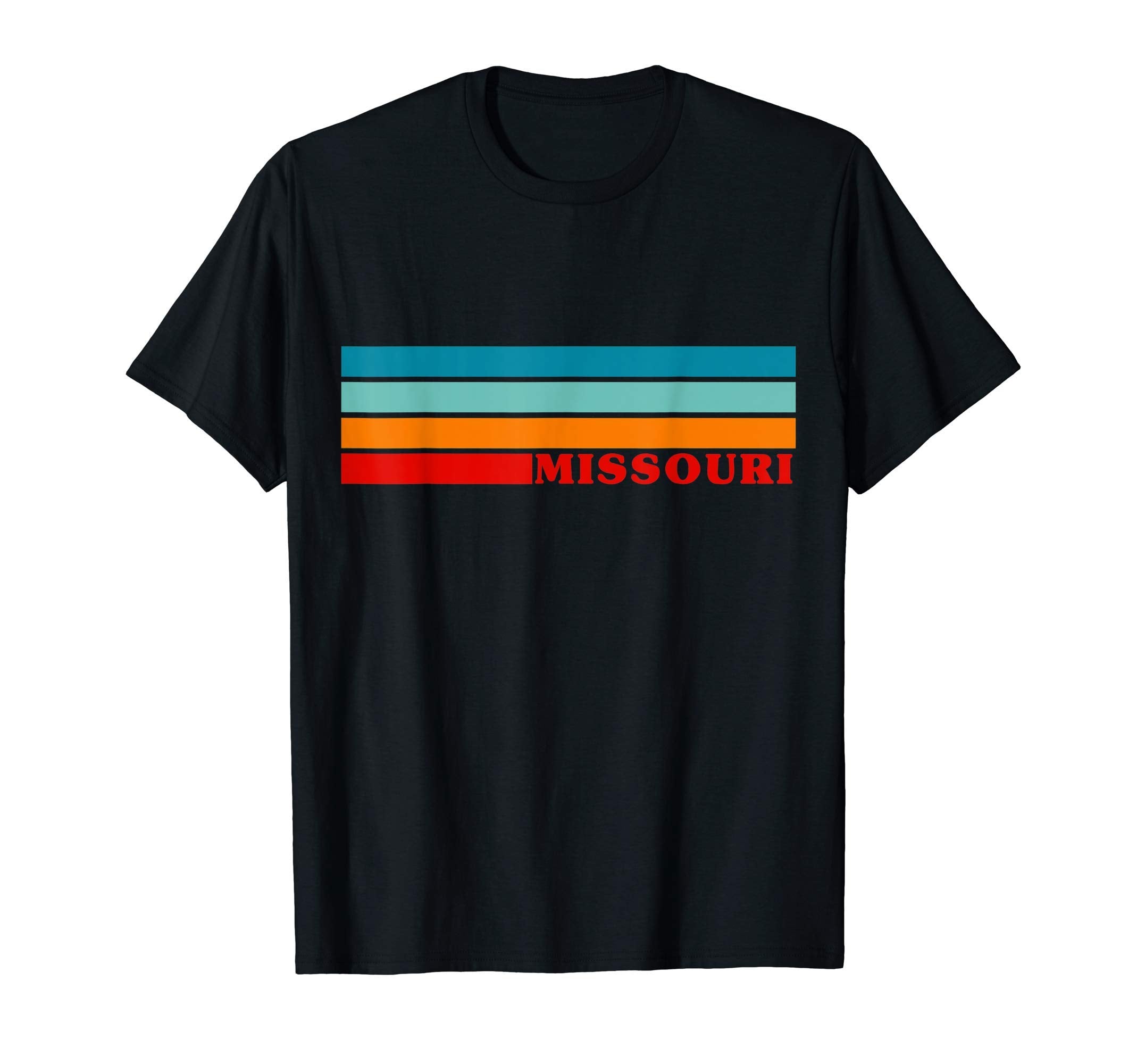 State Missouri Colorful 70S Stripes T-Shirt - Custom Art Print Men Women - T-Shirt, Sweatshirt, Hoodie