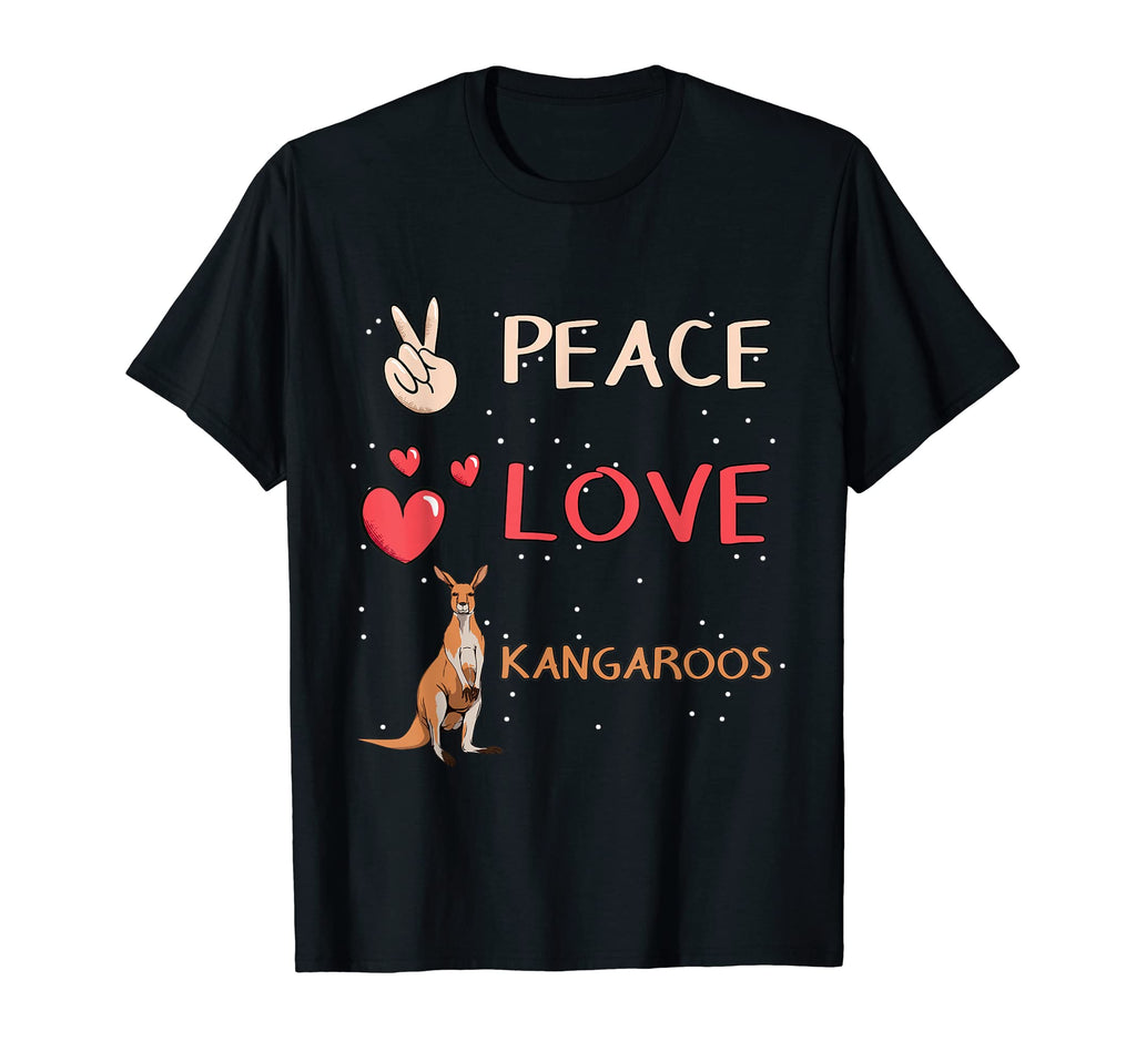 Kangaroo Peace Love Kangaroos T-Shirt - Graphic Print for Adults - T-Shirt, Sweatshirt, Hoodie