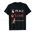 Kangaroo Peace Love Kangaroos T-Shirt - Graphic Print for Adults - T-Shirt, Sweatshirt, Hoodie