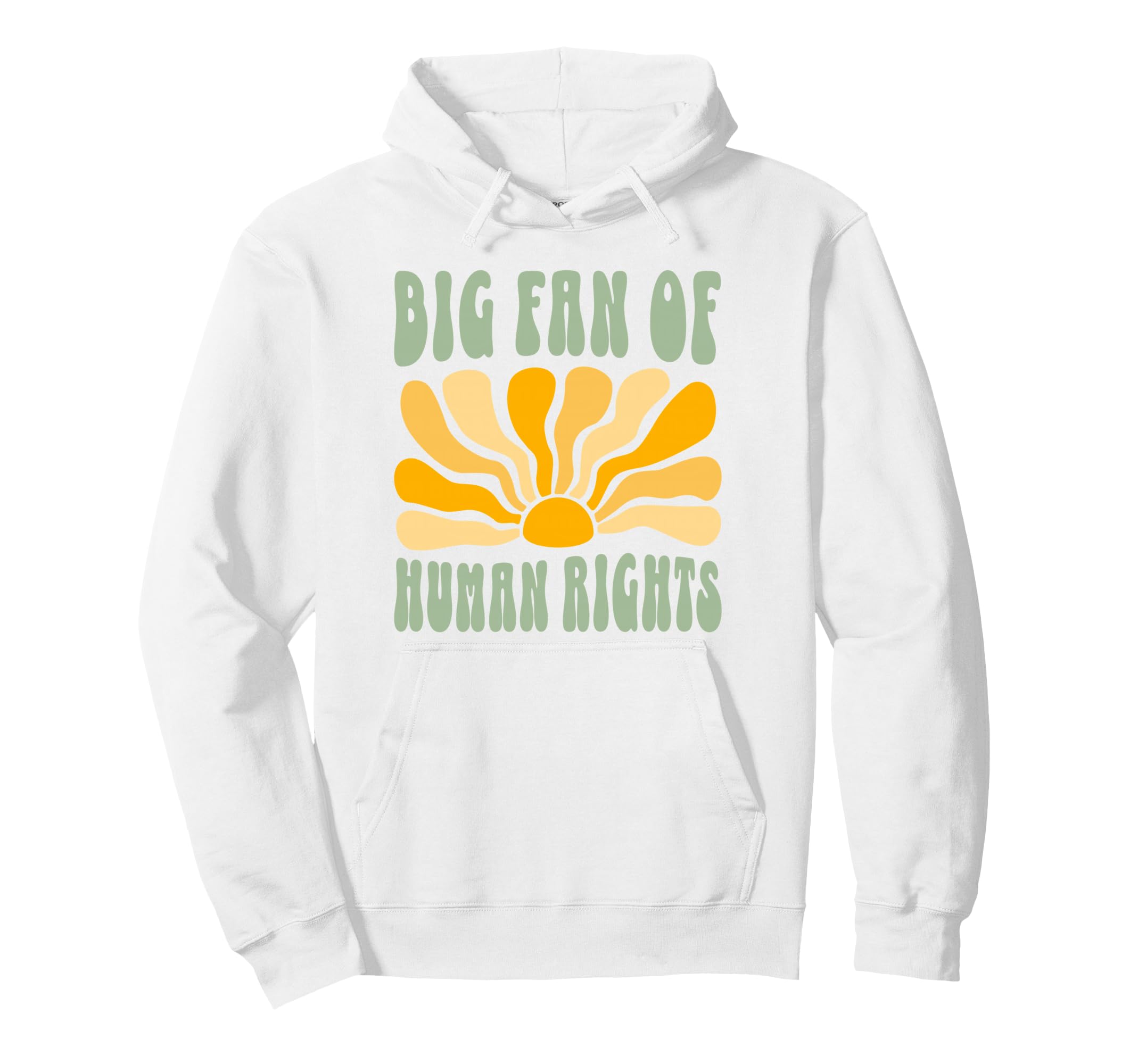 Big Fan Human Rights Boho Floral Hoodie - Fun Novelty Design for Adults - T-Shirt, Sweatshirt, Hoodie