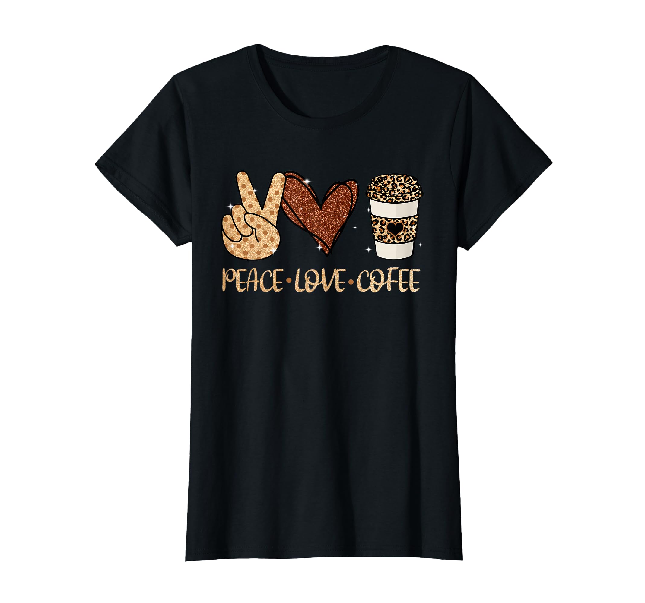 Leopard Peace Love Coffee T-Shirt - Streetwear Style Men Women - T-Shirt, Sweatshirt, Hoodie