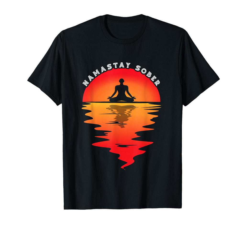 Namastay Sober Sunset Aa Support T-Shirt - Graphic Print Men Women - T-Shirt, Sweatshirt, Hoodie