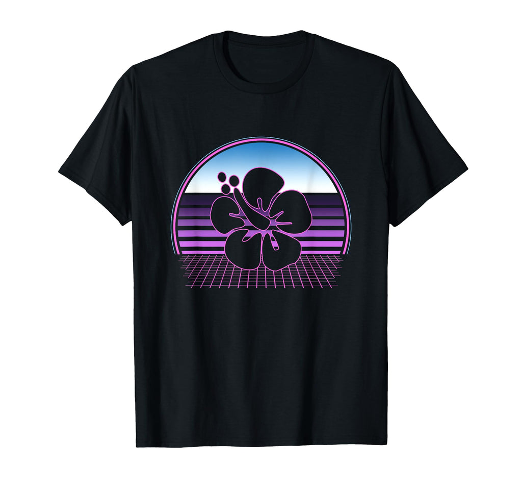 Hawaii Flower 80S Vaporwave Aesthetic T-Shirt - Unique Graphic Men Women - T-Shirt, Sweatshirt, Hoodie
