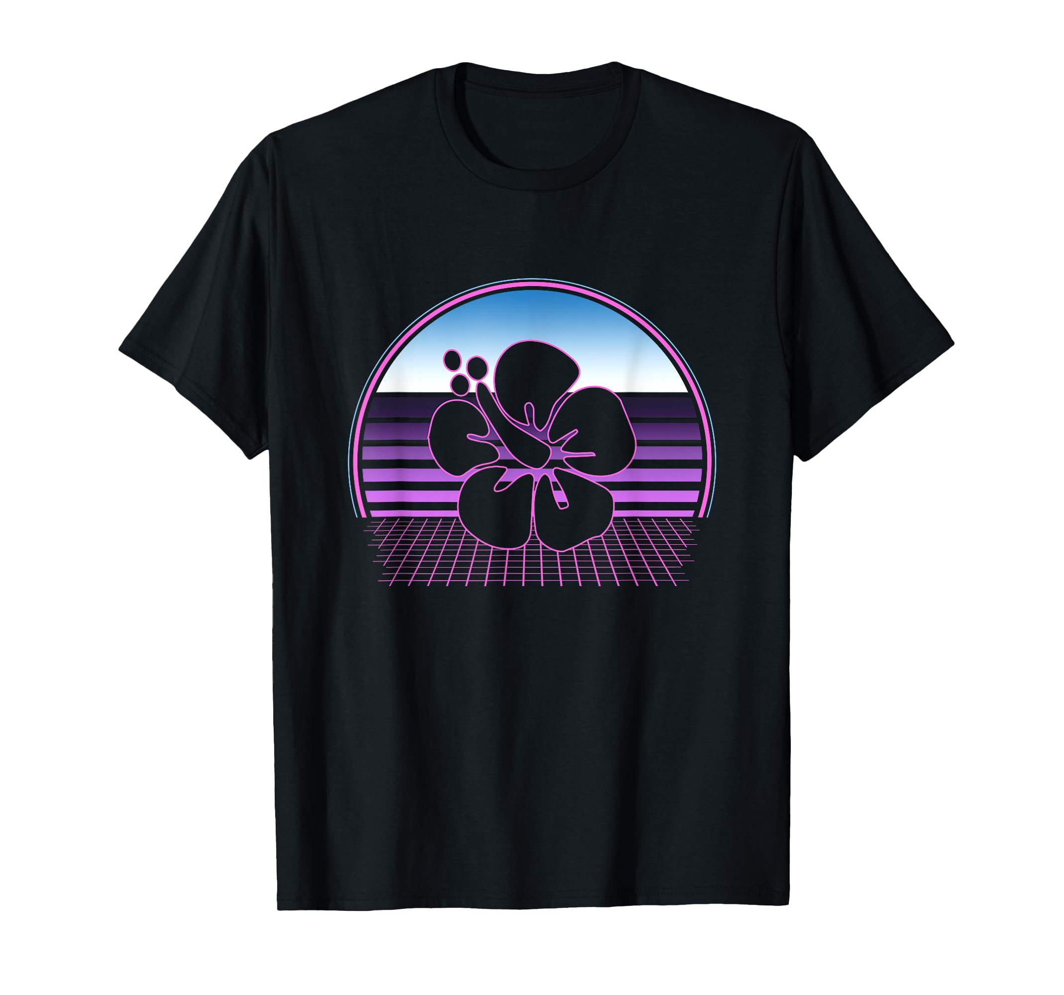 Hawaii Flower 80S Vaporwave Aesthetic T-Shirt - Unique Graphic Men Women - T-Shirt, Sweatshirt, Hoodie